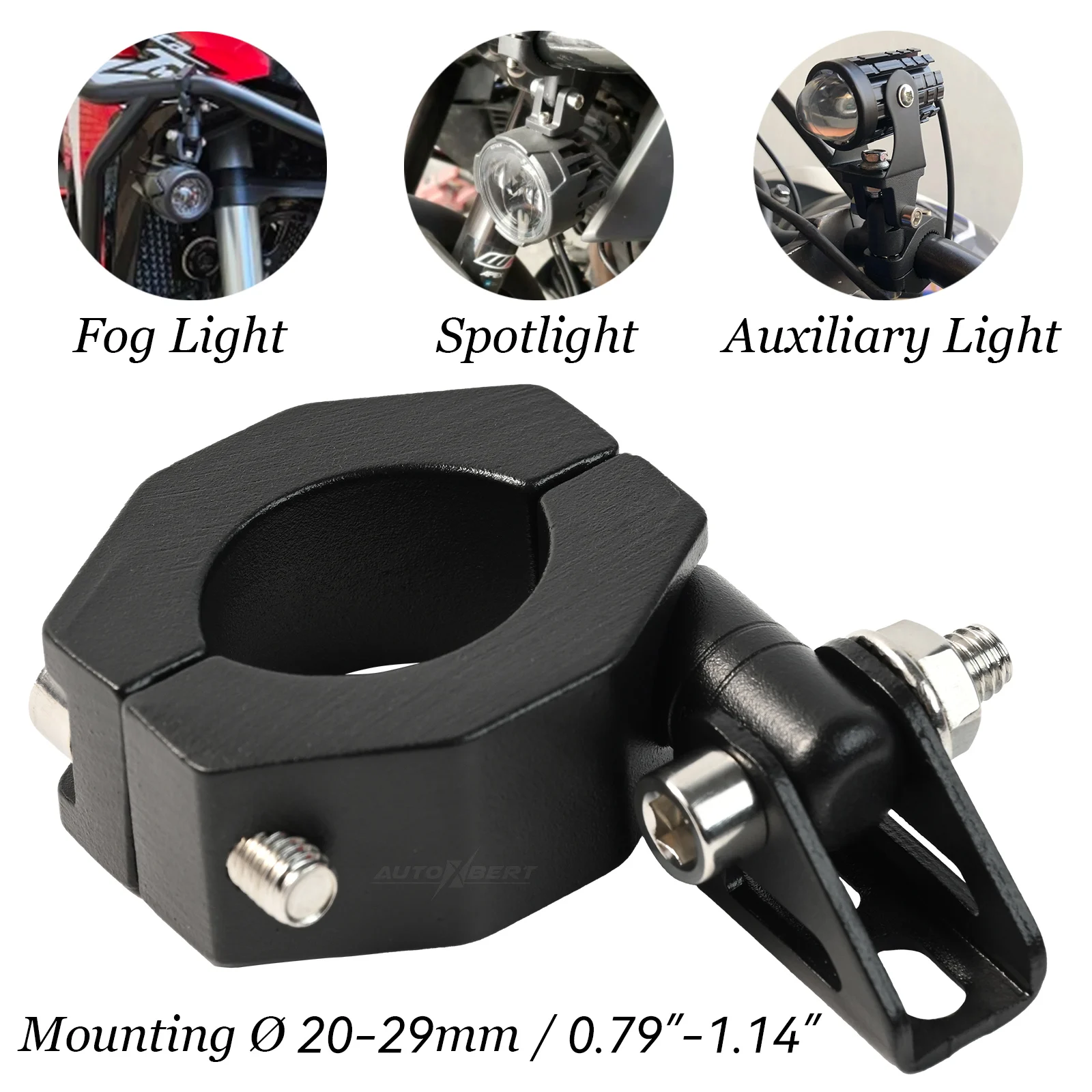 Motorcycle LED Headlight Spotlight Mount Bracket Adjustable Fog Light Auxiliary Lamp Bumper Clamps Holder Motorcycle Accessories motorcycle light bracket