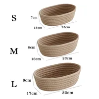 Storage Basket Storage Box Desktop Sundries Storage Basket Cosmetics Snack Porch Hand-Woven Cotton Thread Storage Basket Gift 4