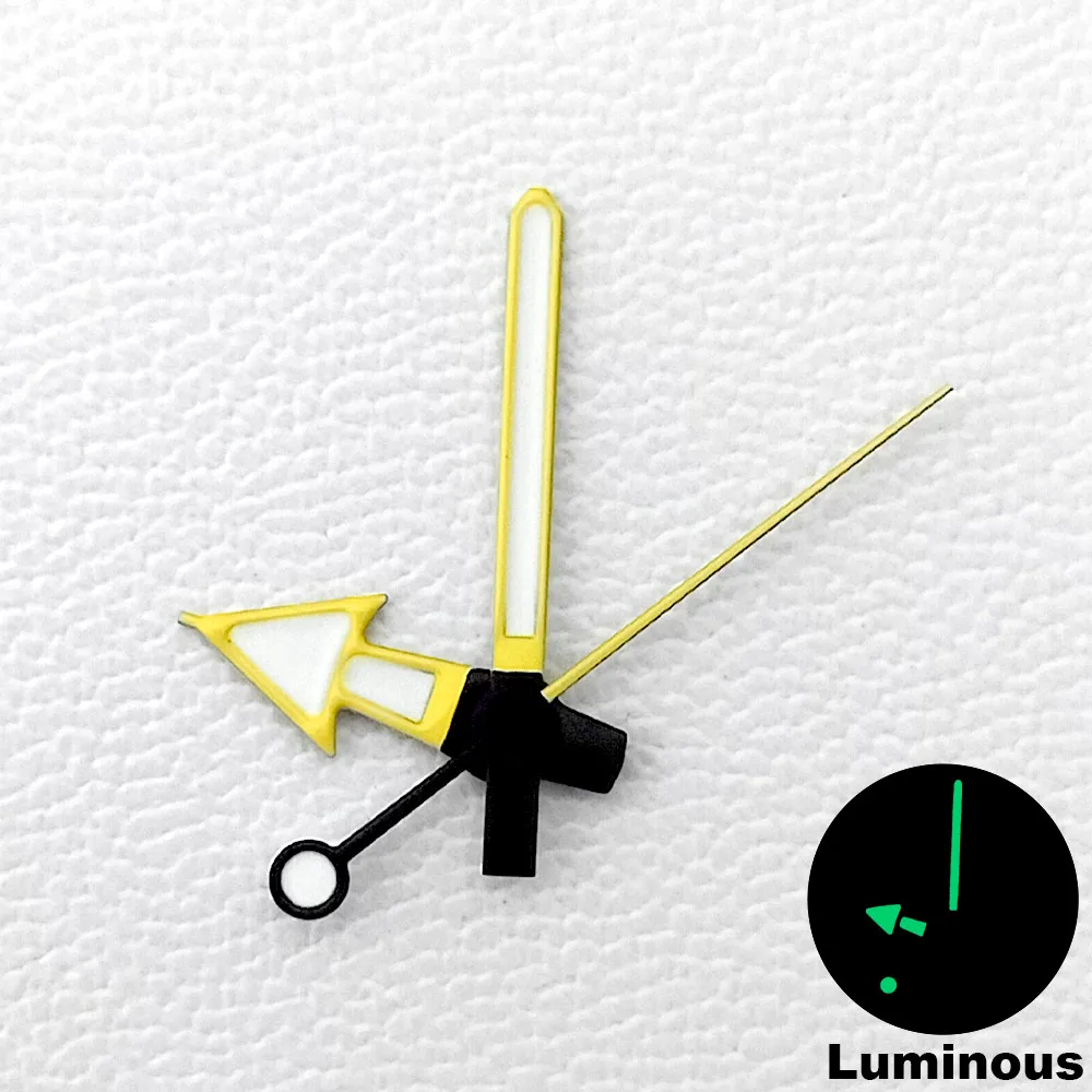 Mermaid/Harpoon Green Luminous Watch Hands Set in Multicolor Finish