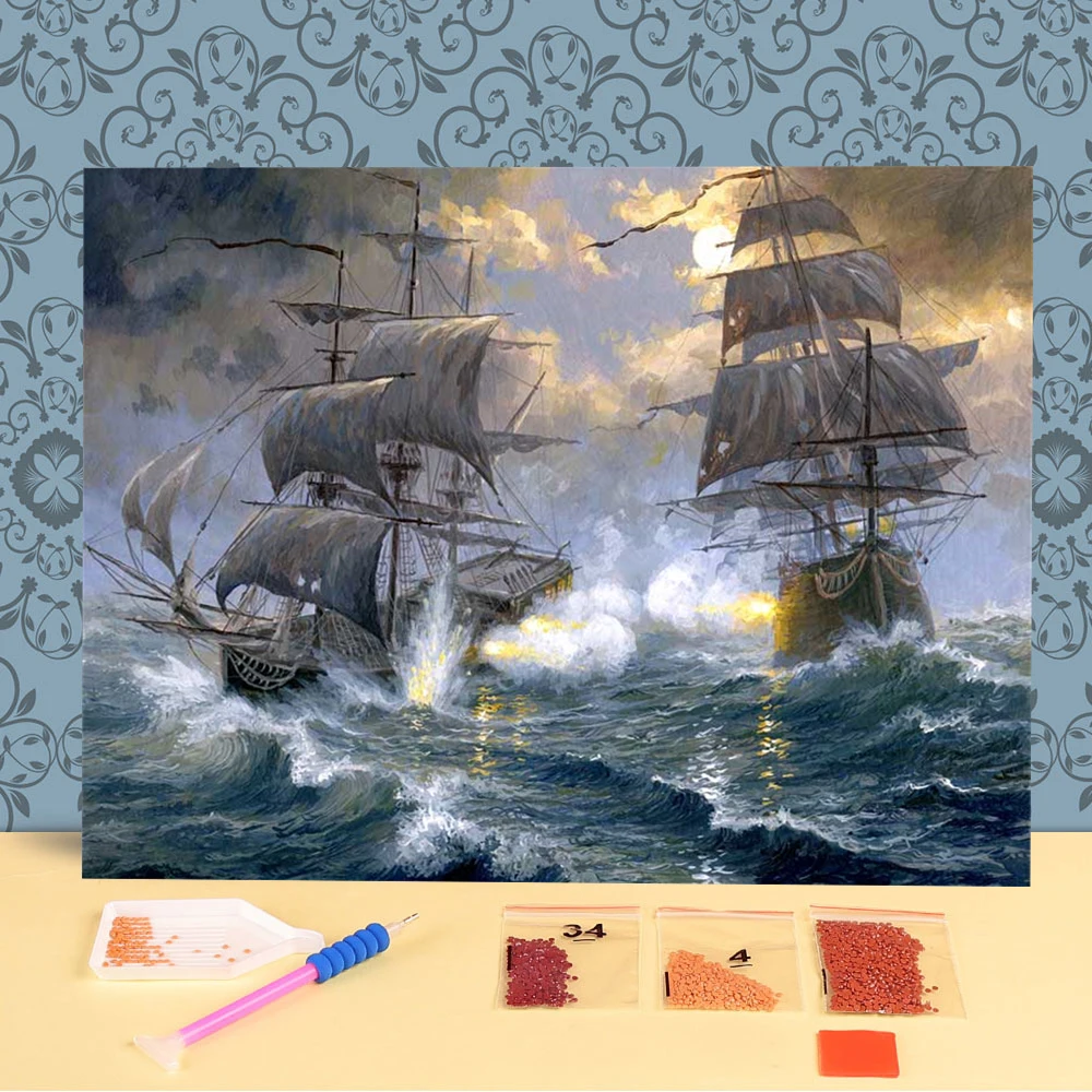 Landscape Sailboat Ocean Diamond Painting Cross Stitch Bedroom