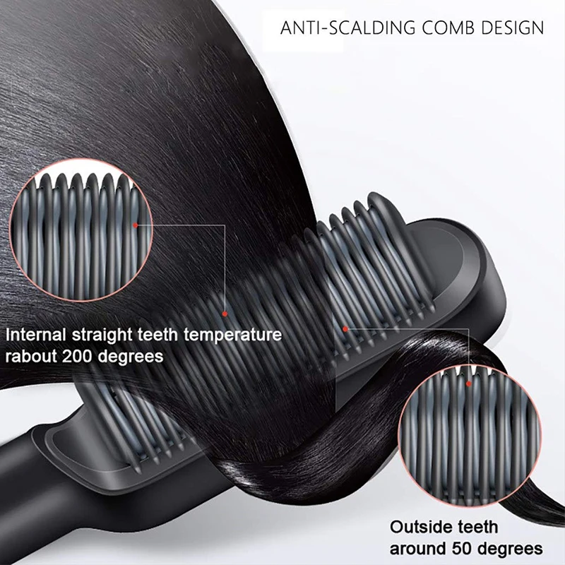 Hair Brush Flat Iron Hot Air Electric Comb One Step Hair Dryer Fast Hair Straightener Brush Hot Air Brush 5