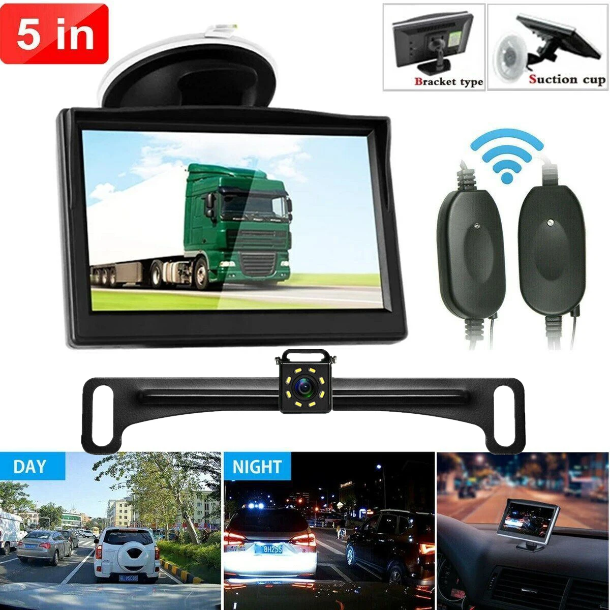 

Vehicle Accessories Backup Camera Wireless Car Rear View HD Parking System Night Vision + 5" Monitor