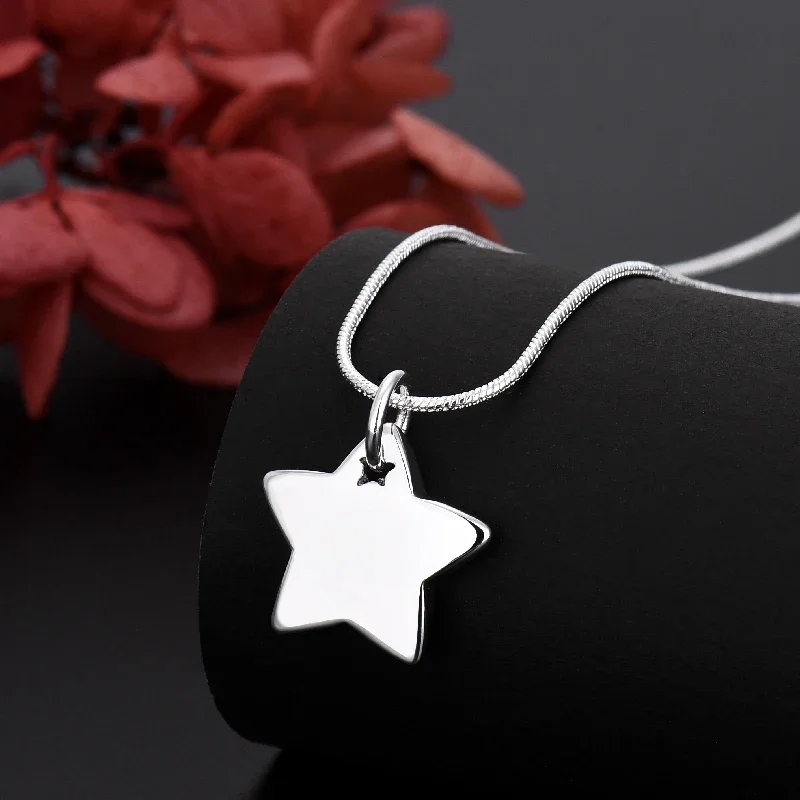 korean fashion 925 Sterling Silver Elegant Star Bracelets Necklace Jewelry Set Silver Jewelry Silver Jewelry Set For Women fine Party Wedding Jewelry sets Accessories Gifts