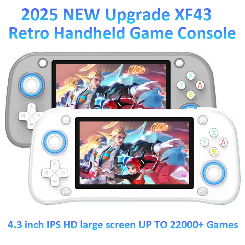 2025 新しい XF43 ハンドヘルドゲームコンソール 4.3 インチ IPS
