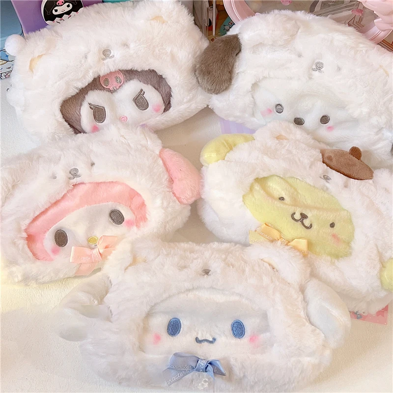 

Аниме мультфильм молния маленькая сумка карандаш Цветочная мелодия Kuromi Cinnamoroll Pompompurin почтовый аксессуар для студентов Милая косметичка большой емкости