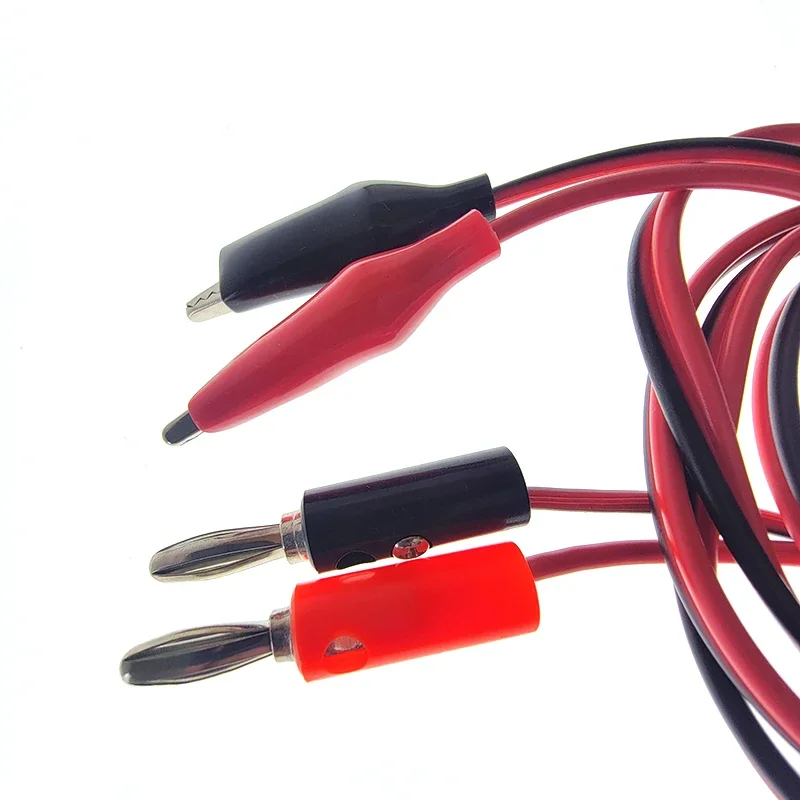 4MM Banana Plug Test Cable Lead Jumper Wire Crocodile Clip Probe Power Supply Adapter Crocodile Clip Wire length 1 meter