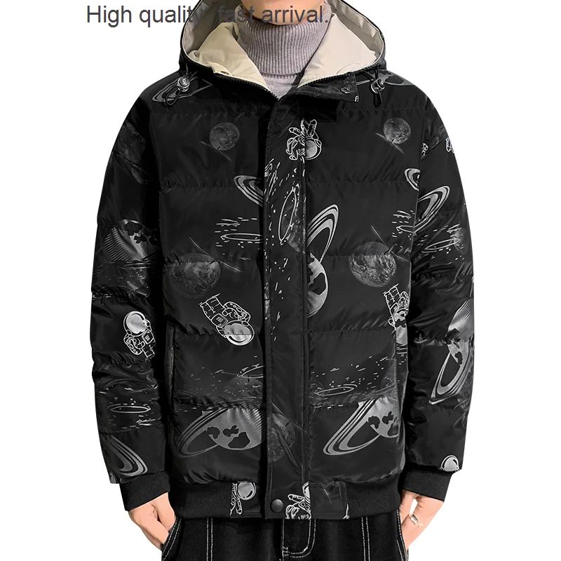 

Куртка мужская с хлопковой подкладкой, теплая Модная верхняя одежда с капюшоном, Осень-зима