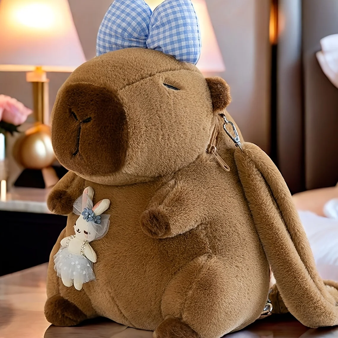 Capybara Plush Backpack for Kids - Cute Cartoon Animal Fur Backpack, School Bag & Shoulder Bag for Boys and Girls S05856f3557384a67bc27f4915211918eR