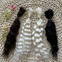 Bonne qualité nouvelle couleur blanche bouclée Mohair pour poupées bébé Reborn/poupée Bjd couleurs noir marron Bbay Reborn réel Mohair 1