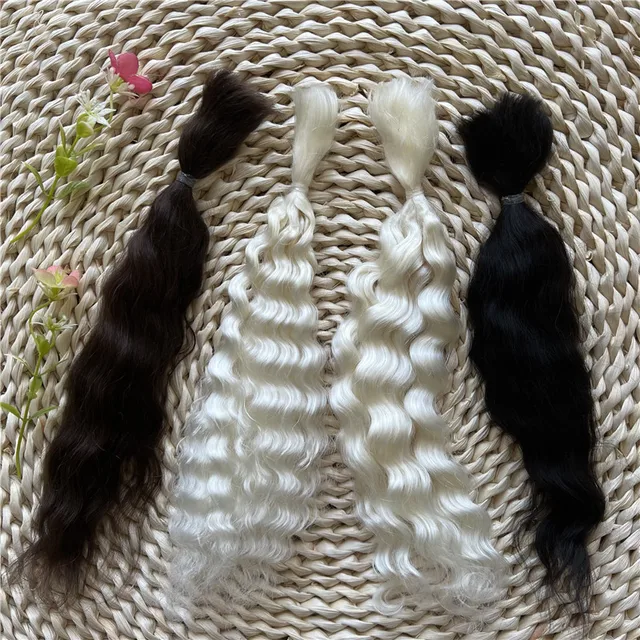 Bonne qualité nouvelle couleur blanche bouclée Mohair pour poupées bébé Reborn/poupée Bjd couleurs noir marron Bbay Reborn réel Mohair 1
