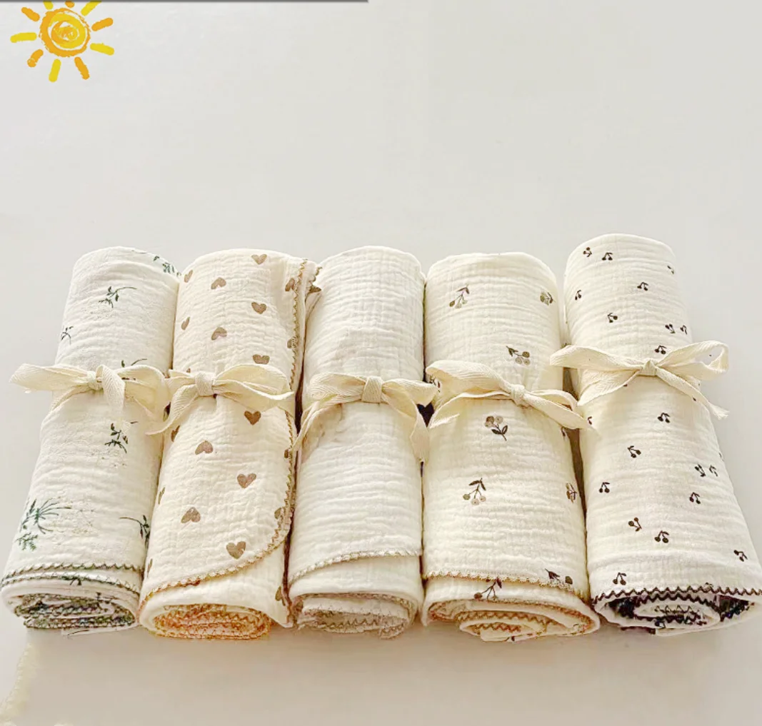 Newborn Baby Blanket For Boys Girls Muslin Swaddle Wrap Receiving Blankets Floral Soft Toddler Infant Swaddles Baby Essentials