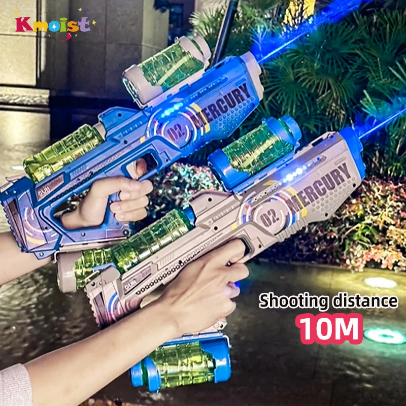 Automatic Electric Water Gun with Light Rechargeable Continuous Firing Summer Party Game Kids Space Splashing Toys for Boys Gift 2