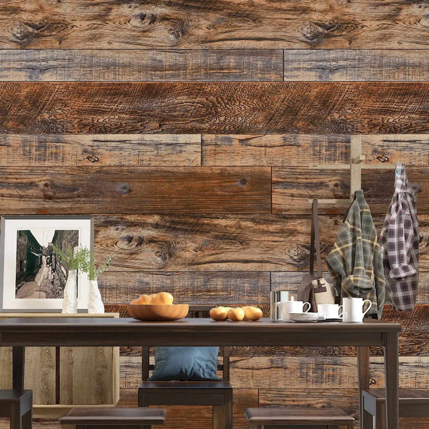 Peel Stick Wood Plank Wallpaper | Wallpaper Cabinets Wall Wood - Wood  Wallpaper Self - Aliexpress