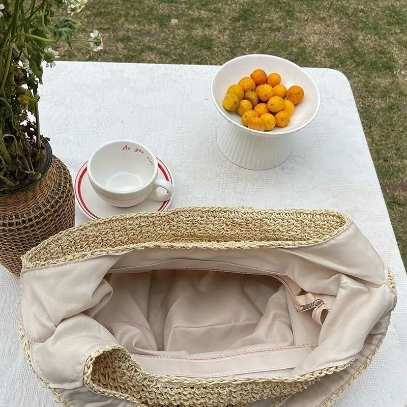 JIAERDI Beach Vacation Woven Shoulder Bags Purse Women Summer Large Capacity Tote Bag Female Holiday Harajuku Straw Handbag 2025