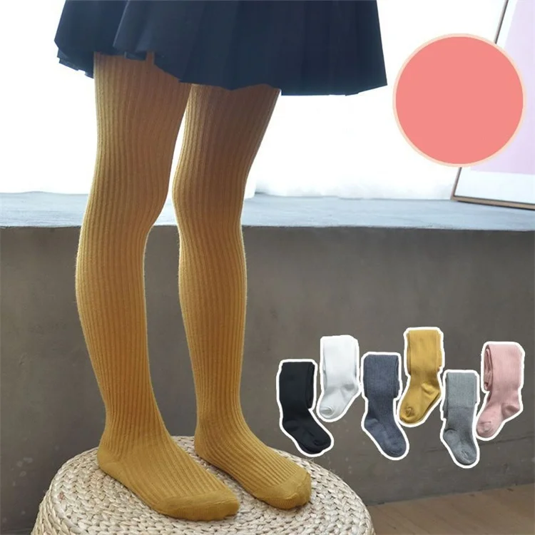 2Pcs/set 0-9 Years Children Cotton Leggings Spring Autumn Baby Girls Basic Simple Dance Pantyhose Infant Toddler Knitted Tights