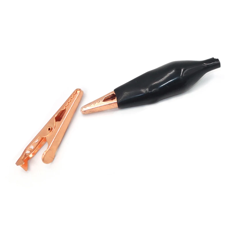Description Picture 4 of item1pair Pure copper 45mm/35mm Alligator Clip crocodile electrical Clamp for multimeter Testing Probe Meter with Plastic Boot