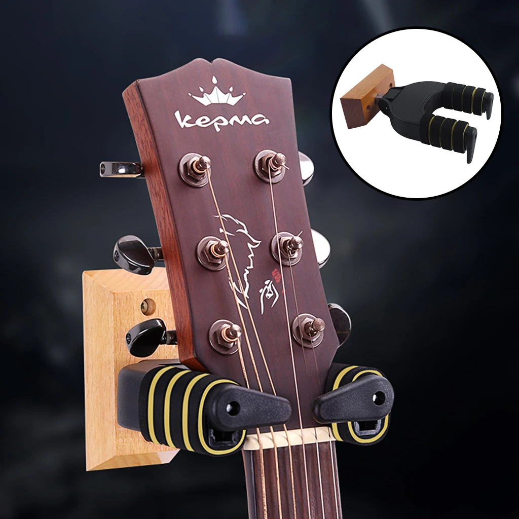 Musical Instrument Hanger Auto-lock Guitar Wall Mount Holder Hook for Acoustic Electric Guitars Bass Ukulele Violin