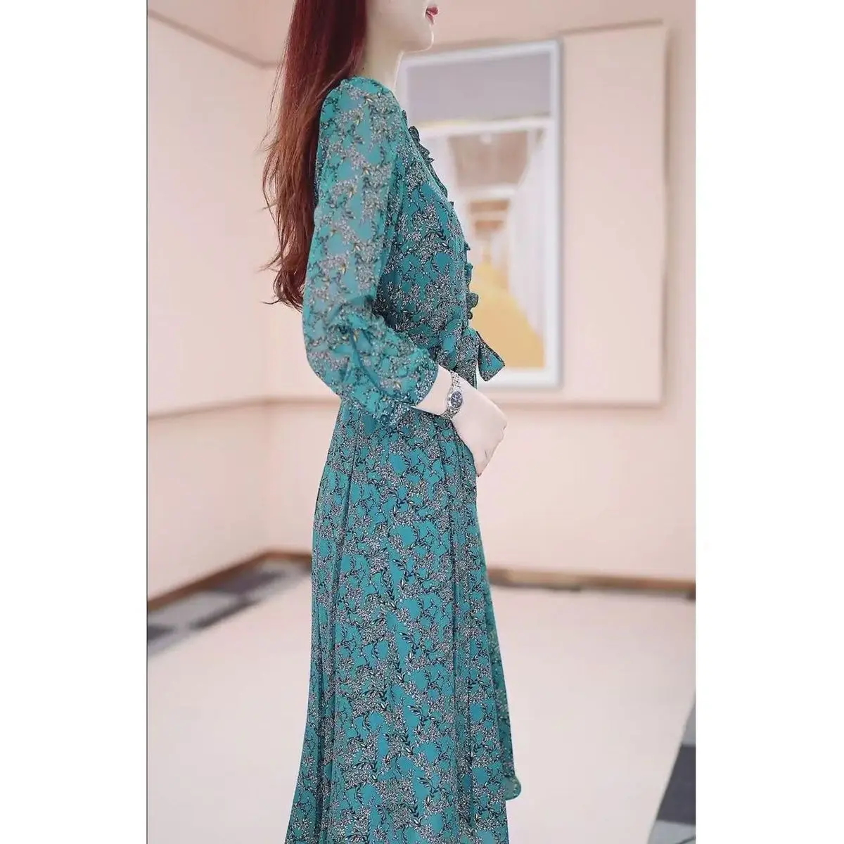 Women's Printed Western-Style Mid-Length Dress description 7