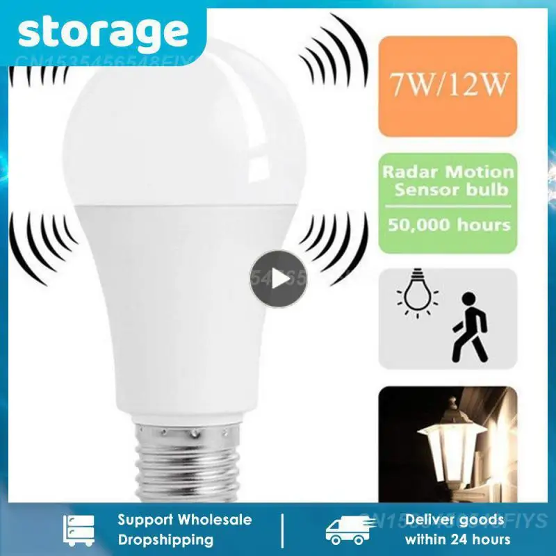 

5/7/9/12W Cold White Smart Sensor LED Bulb Lamp Energy Saving LED Motion Light Sensitive Light Bulbs For Bedroom Restroom