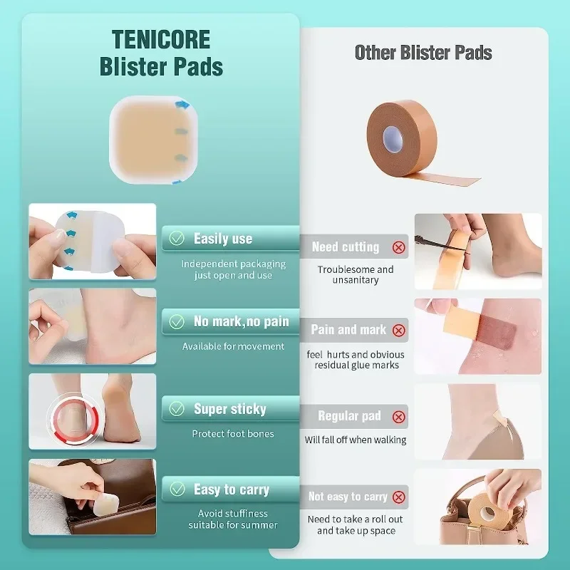 10pcs Tech Love Invisible Gel Blister Patch Blister Plaster Effectively Relief Bunions Calluses and Heel Pain Foot Care Tools