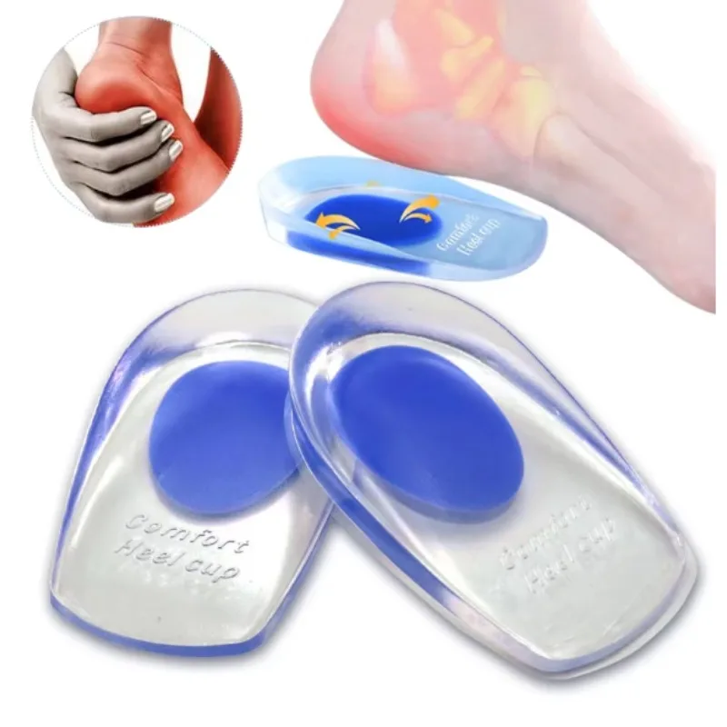 Silicone Gel Insoles Men Women Heel Cushion Insole Relieve Foot Pain Non-Slip Support Pad Invisible Inner Increase Insole 2Pcs shoe insoles orthopedic insoles shoe heel pads
