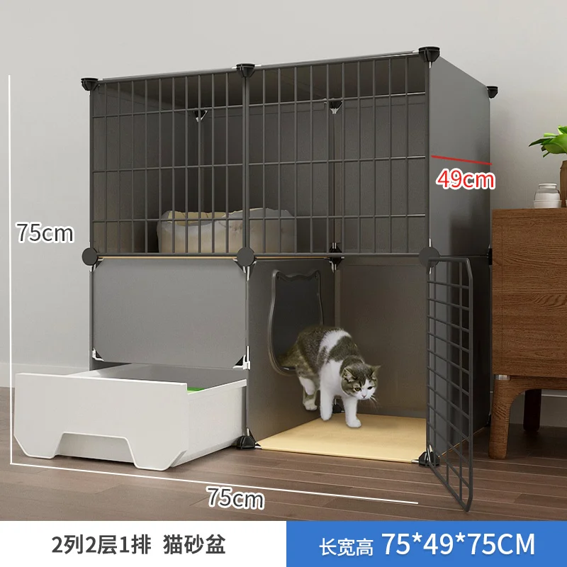 

Cat Cage Household Litter Box Toilet Integrated Cat Cabinet Cat House