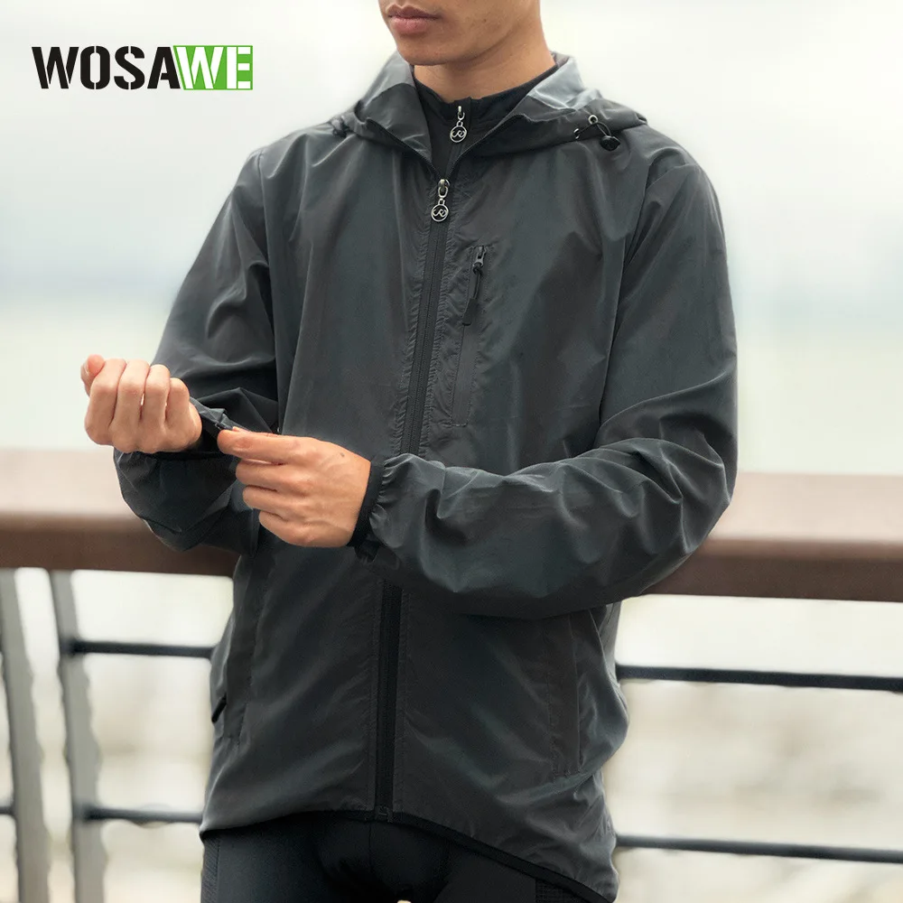 WOSAWE 야외 스포츠 사이클링 자켓 자전거 타기 반사 컬러 후드 야간 달리..