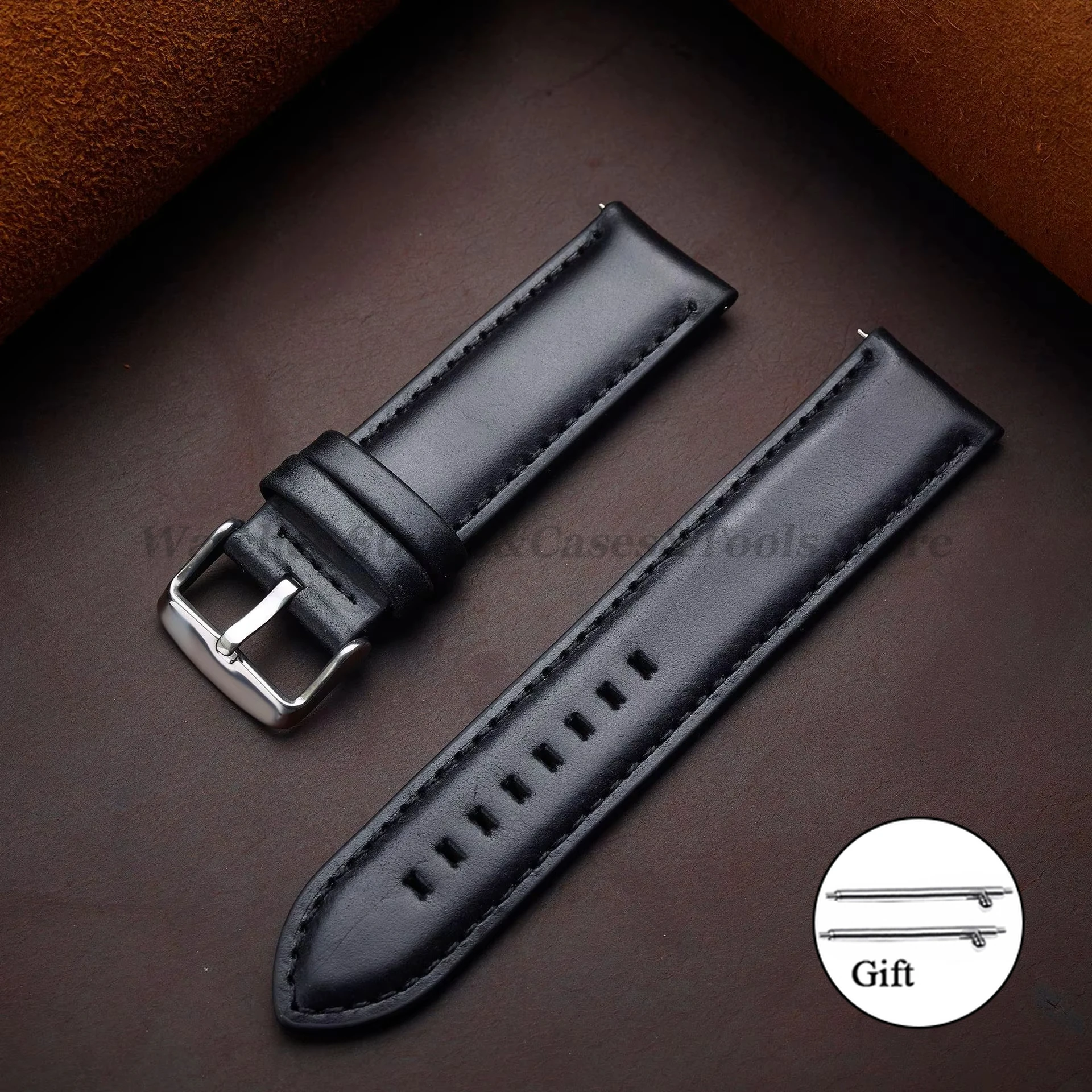 Vintage Cowhide Genuine Leather Quick Release Watch Strap Bracelet
