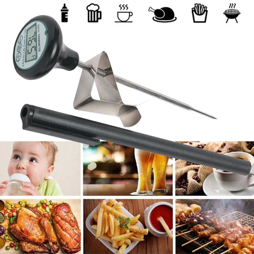 

Instant Read Pot Clip With Clip Probe Kitchen Household Meat Thermometers Liquid Candy Digital Food Thermometer
