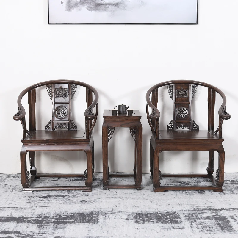 

Old elm three-piece table and chair