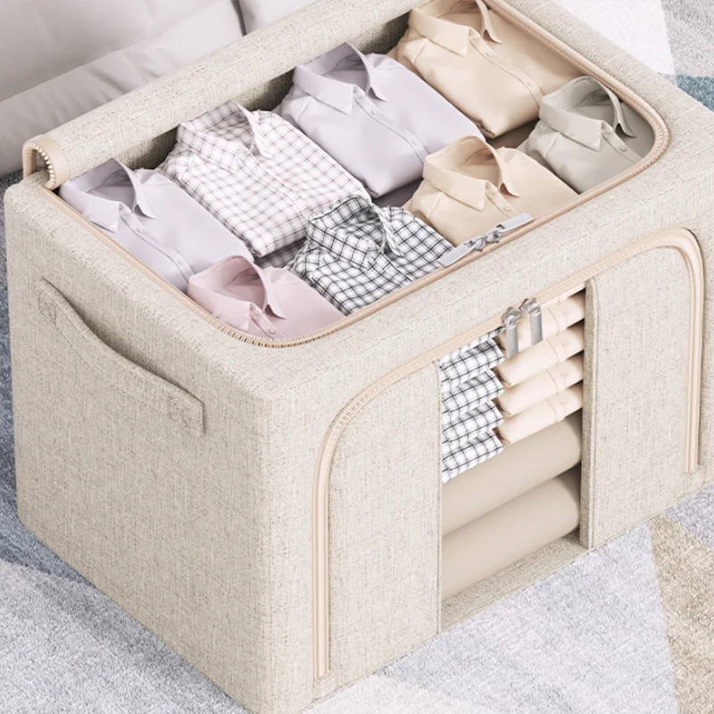 24L Cloth Storage Box Fabric Clothing Moving and Organizing Box Folding Wardrobe Dormitory Storage Basket Household Use Storage 6