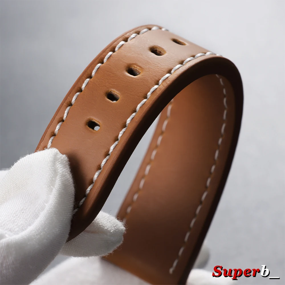 Vintage Leather Sport Watch Strap with Steel Pin Buckle - Brown/Black, Various Sizes