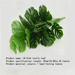 High-Grade Artificial Turtle Back Leaf - Creative Simulation Plant Wall Décor (Green G348A)