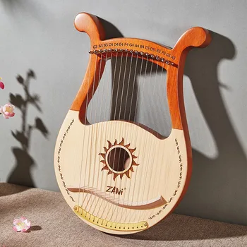 19 Key Solid Wood Thumb Piano Zani Lyre Harp Handmade DIY Instrument for Starter
