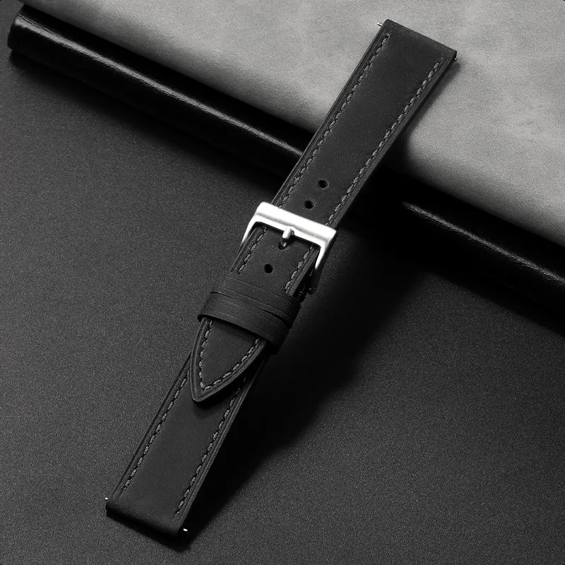 Vintage Brown Calfskin Leather Watch Strap - Premium Soft Wristband