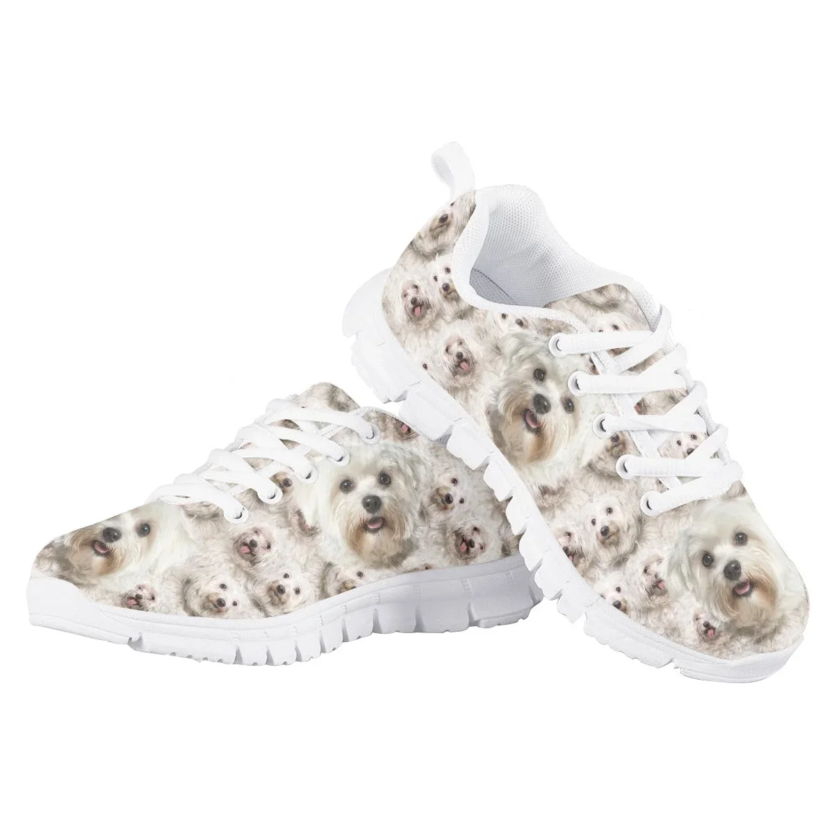 Kawaii Bichon Frise 3D Print Children Shoes Casual Lace Up Sneakers Teenage Girls Boys Lightweight Outdoor Walk Shoes Zapatillas