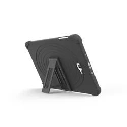 Rugged Tablet Stand Armor Case - Durable TPU+PC Protective Cover for SM - T580 SM - T585 (BLACK)