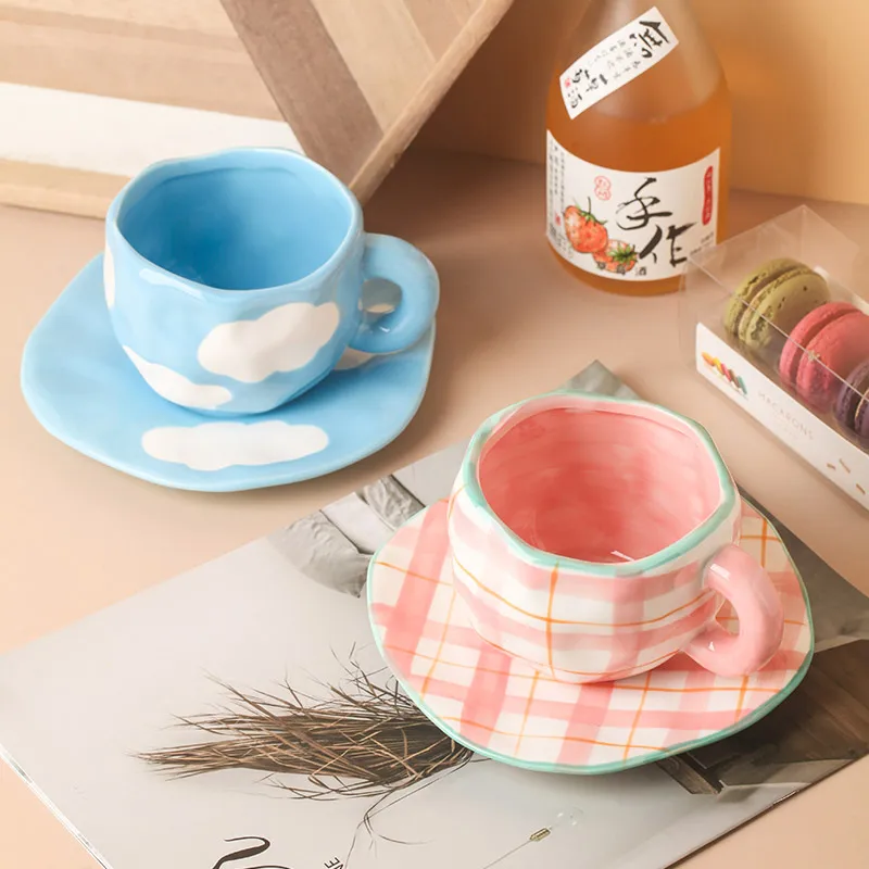 Ceramic Cup Saucer Set Coffee Cup Saucer Set Tea Cups Saucer Sets Clouds Coffee Cup Cups