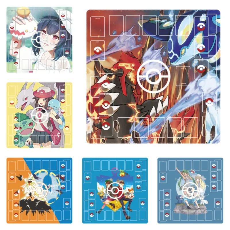 

60*60*0.2cm PTCG Pokemon Dedicated GAME Card Mat Battle Against Charizard Gengar Pokemon Trainer Anime Collection Toys Gifts