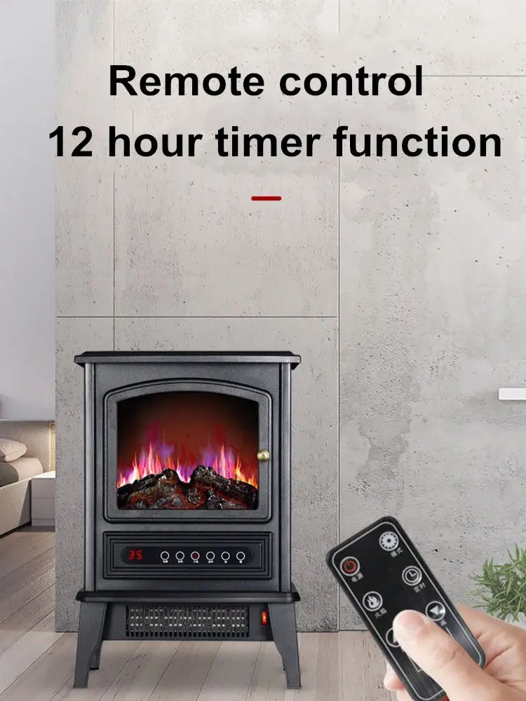 2000W Freestanding Fireplace Infrared Heater Realistic Flame Effects  Adjustable Brightness Heating Mode for living room - AliExpress