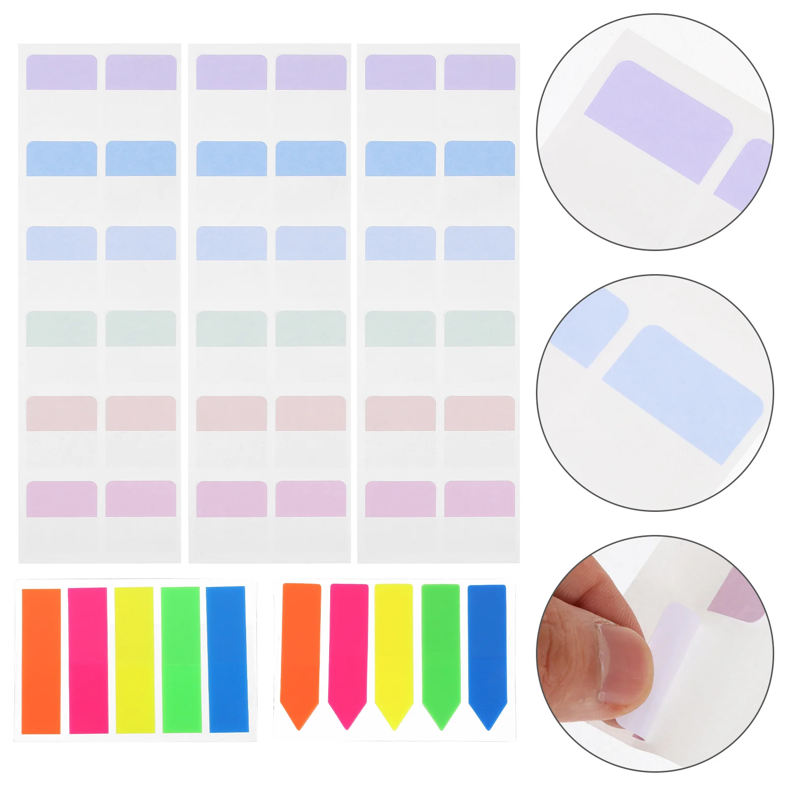 

640 Pcs Coloured Stickers Sticky Tabs Page Markers The Sign Note Portable Annotation Pad Paper Flags Student Use Binder