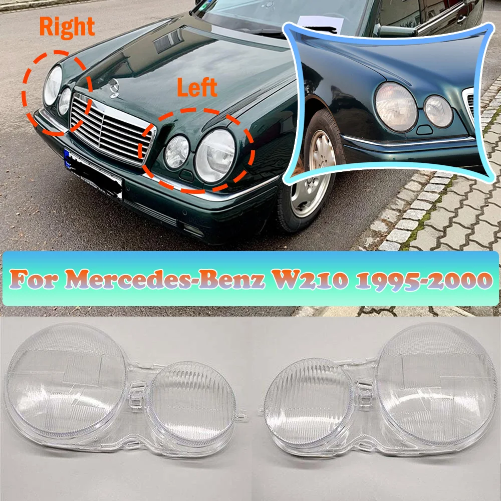 

Car Front Headlamp Glass Lamp Transparent Lampshade Shell Headlight Cover For Mercedes-Benz W210 E200 E220 E230 E350 1995-2000