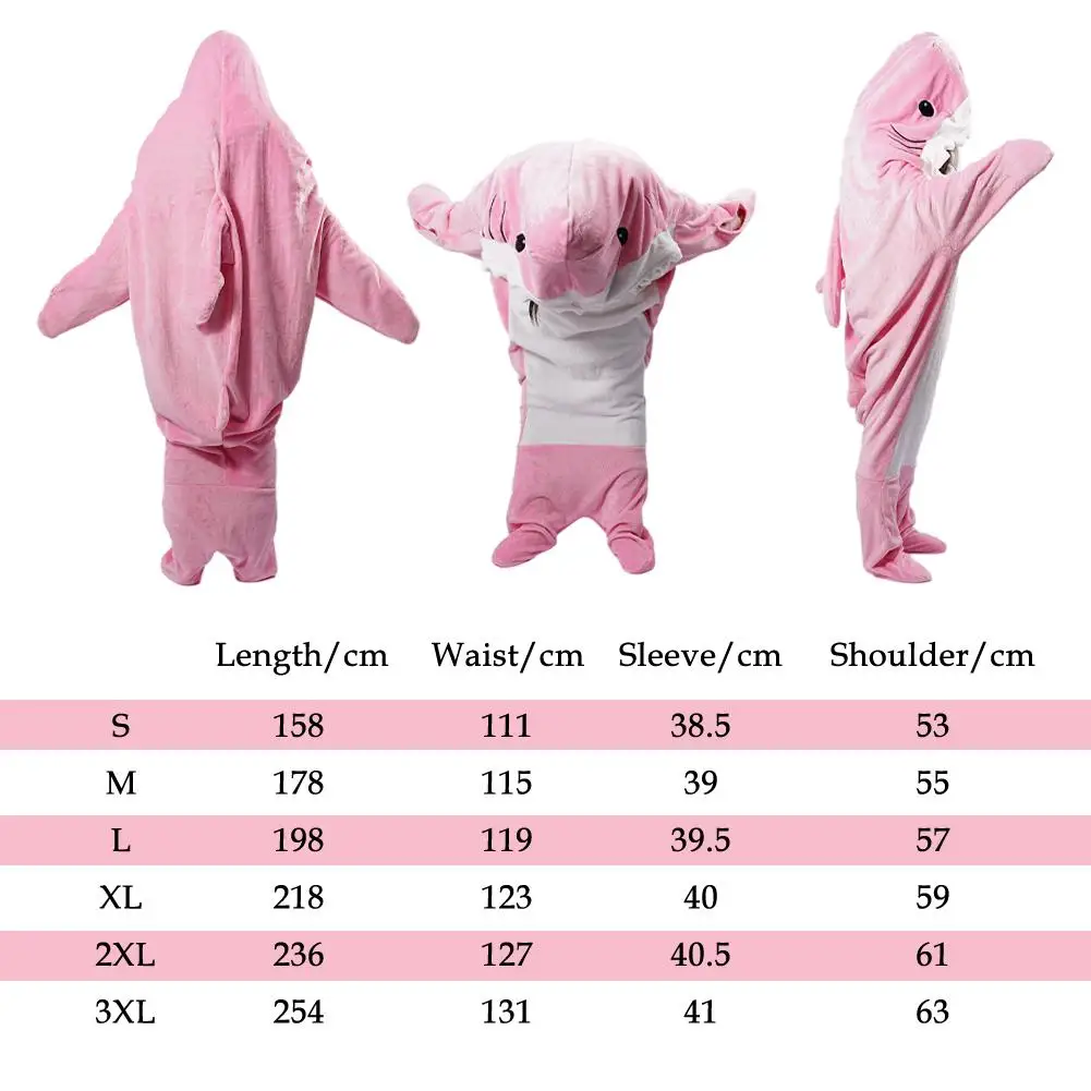 Pink Cartoon Whale Shark Sleeping Bag with Hand Hole