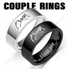 Fashion Titanium Steel Couple Rings With Letters I LOVE YOU Inside Jewelry Gifts For Love Couples Black And White Two Styles 1