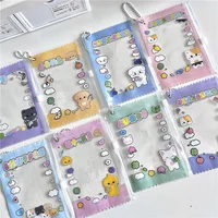 1 Pcs Kpop Photocard Holder Keychain Cardholder Plastic Cover Kawaii Korean Key Chain Card Covers 2