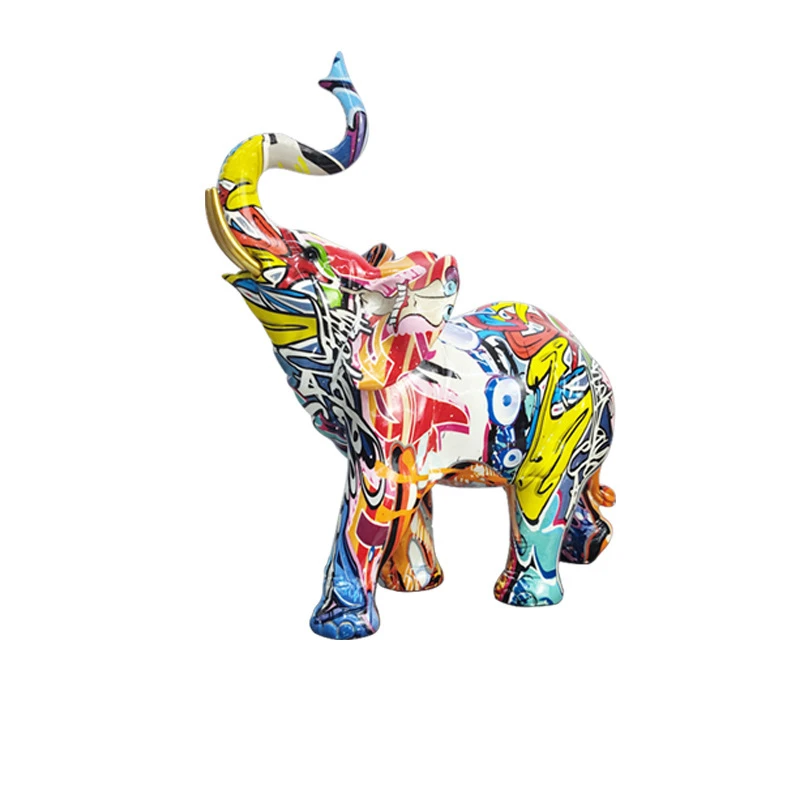 

Colorful Elephant Resin Decorative Articles for Home, Living Room, Entrance, Desktop, Modern Decoration, Craft Gifts