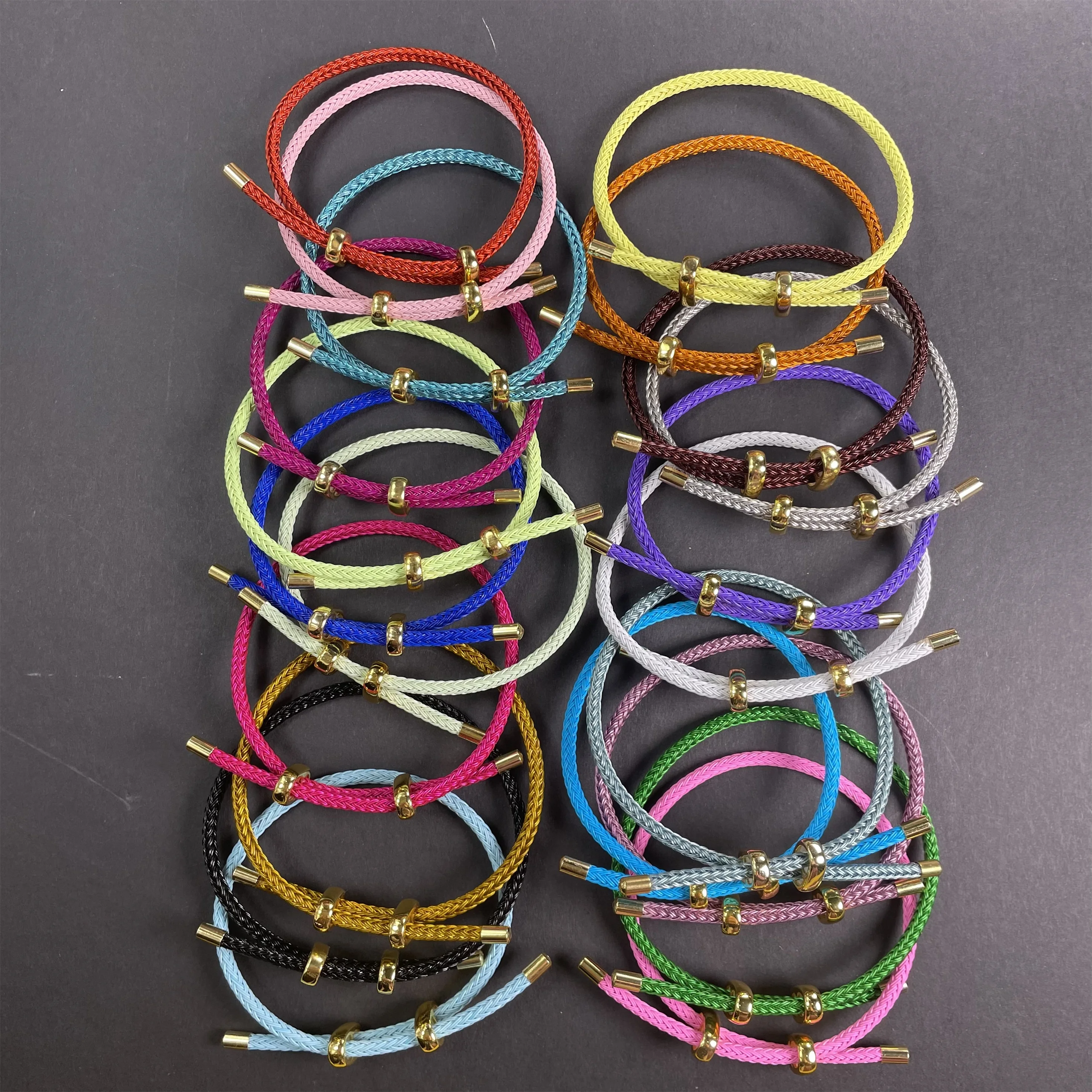 10Pc Luxury Multicolor Fashion Adjustable Bracelet Stainless Steel Wire Waterproof Rope Bracelet Men Women Jewelry Accessories 4