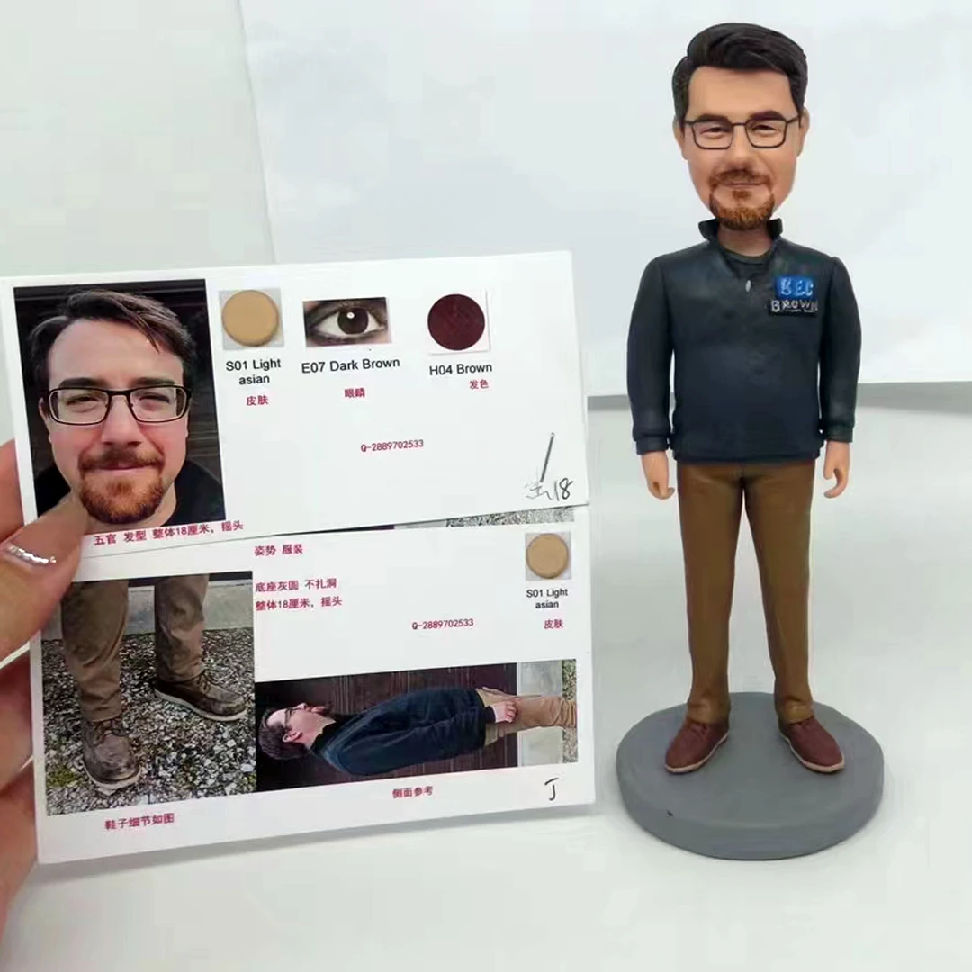 Custom Bobbleheads Figures Sculpted Personalized Figurine Gifts for Boyfriend Husband Boss Office Coworker 3