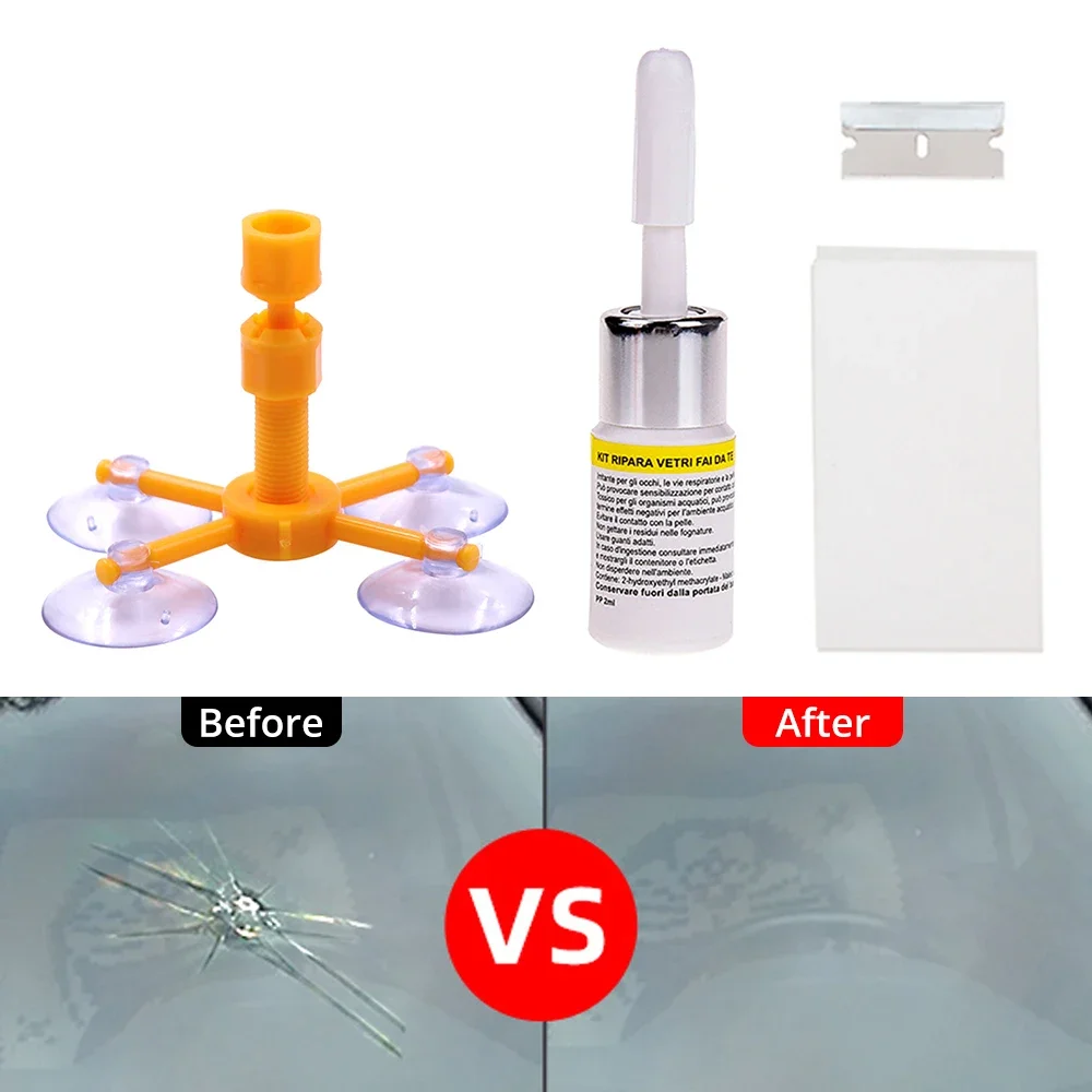 Windshield Repair Kit Quick Fix Cars Cracked Glass Windscreen Tool Resin Sealer DIY Autos Window Screen Polishing windshield repair kit automotive glass repair glass polishing kit auto glass repair fluid 3ML