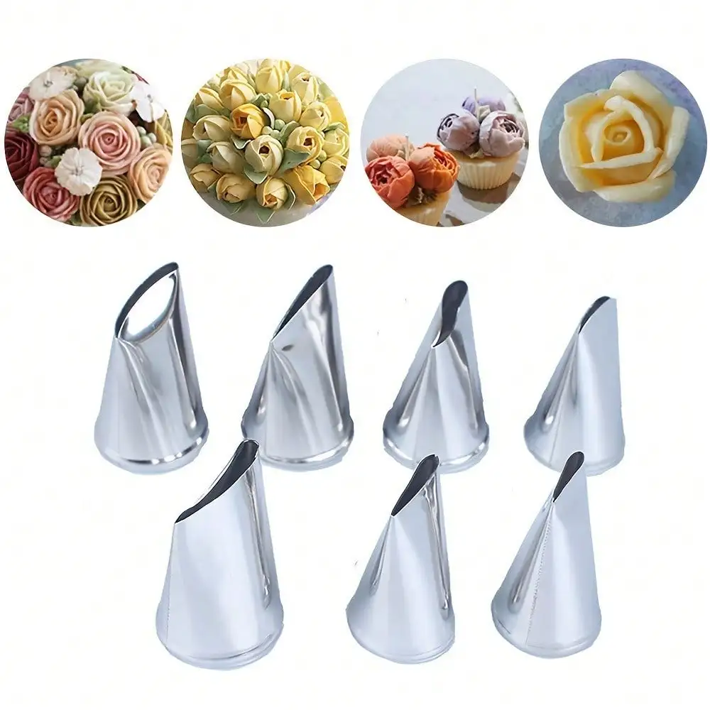Stainless Steel Pleated Skirt Tube Nozzle Set Pastry Fondant Cake Decorating Supplies Baking Tools Professional Home Use